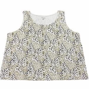 Kim Rogers Leopard Print Tank Top Plus Size 2X
